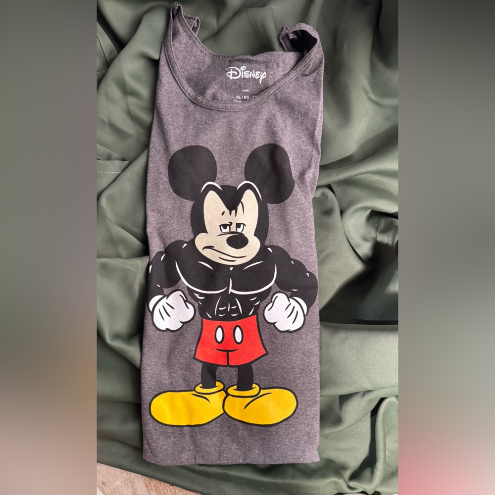 Disney Mickey Mouse Charcoal Heather Muscle Tank – Size XL